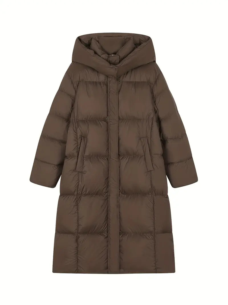 Brown long down jacket